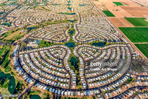 suburban phoenix master planned community aerial - phoenix arizona stock pictures, royalty-free photos & images
