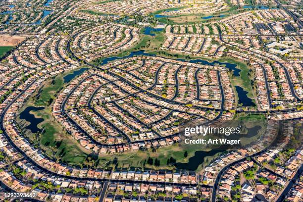 suburban phoenix master planned community aerial - cul de sac stock pictures, royalty-free photos & images