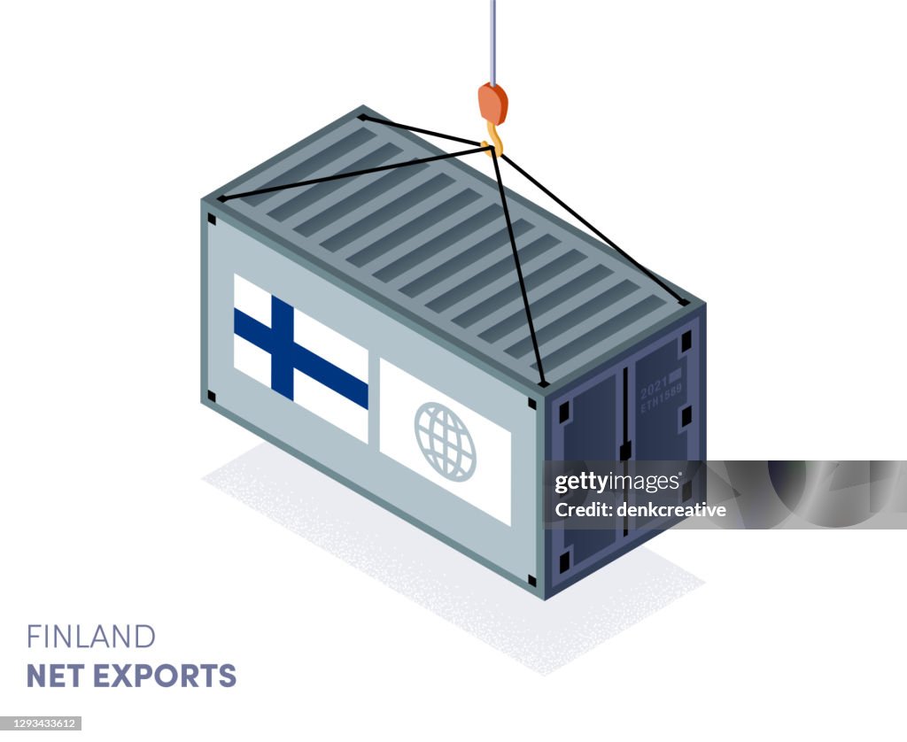 Finnland Handelsbilanz Infografik Design
