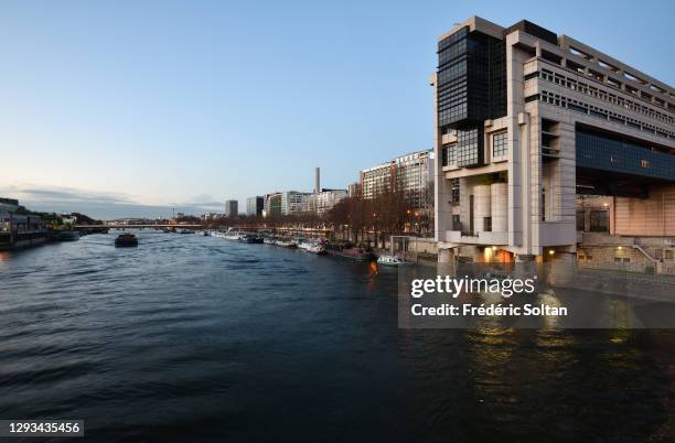 The French Finance Ministry building, also known as Bercy, stands on the bank of the River Seine in Paris on December 18, 2020 in Paris, France.
