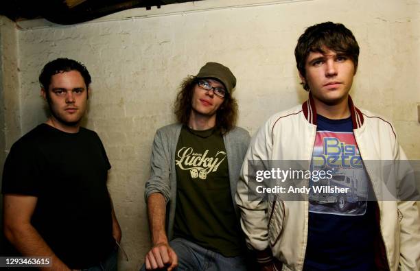 Pop band Scouting For Girls backstage at the 100 Club in London in 2007