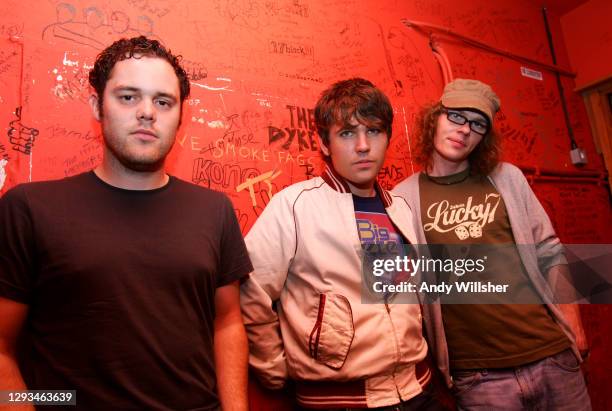 Pop band Scouting For Girls backstage at the 100 Club in London in 2007