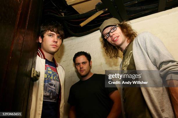 Pop band Scouting For Girls backstage at the 100 Club in London in 2007