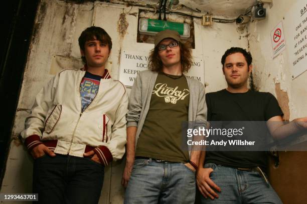 Pop band Scouting For Girls backstage at the 100 Club in London in 2007