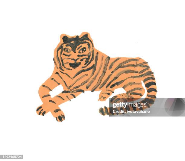 illustrazioni stock, clip art, cartoni animati e icone di tendenza di tigre - tiger