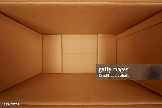 brown box on white background. - cartons bildbanksfoton och bilder