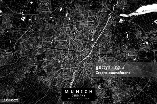 munich, germany vector map - munich stock illustrations