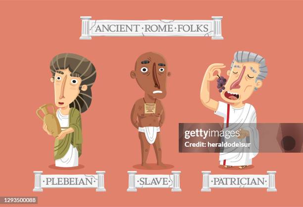 ancient rome characters set - ancient rome stock illustrations