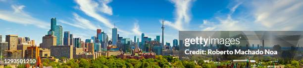 panorama of the toronto city skyline, canada - toronto cityscape stock pictures, royalty-free photos & images