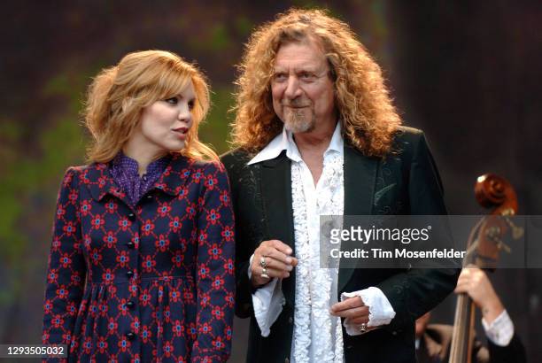 Alison Krauss and Robert Plant perform during Hardly Strictly Bluegrass in Golden Gate Park on October 3, 2008 in San Francisco, California.