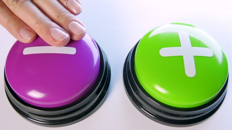 Choosing between Plus or Minus buttons, mathematical symbols. Number ...