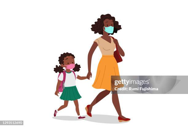 back to school in the covid-19 pandemic - back to school covid stock illustrations