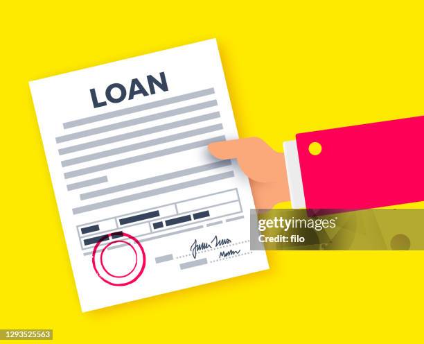 ilustraciones, imágenes clip art, dibujos animados e iconos de stock de documento del acuerdo de préstamo - business person handing over a letter