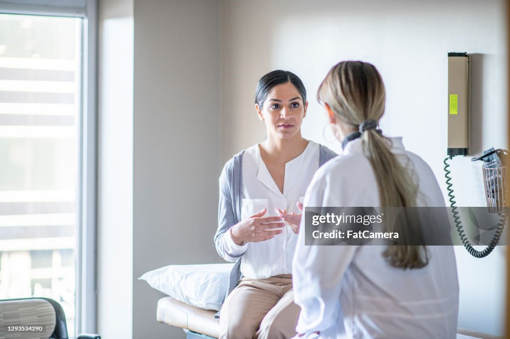 Female patient at doctor's office
