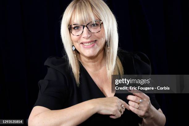 Tv and radio host Caroline Diament poses during a portrait session in Paris, France on .