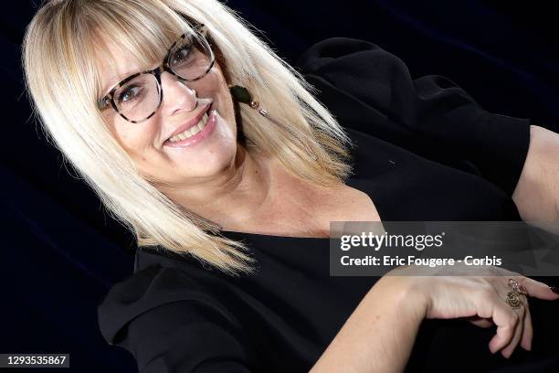 Tv and radio host Caroline Diament poses during a portrait session in Paris, France on .
