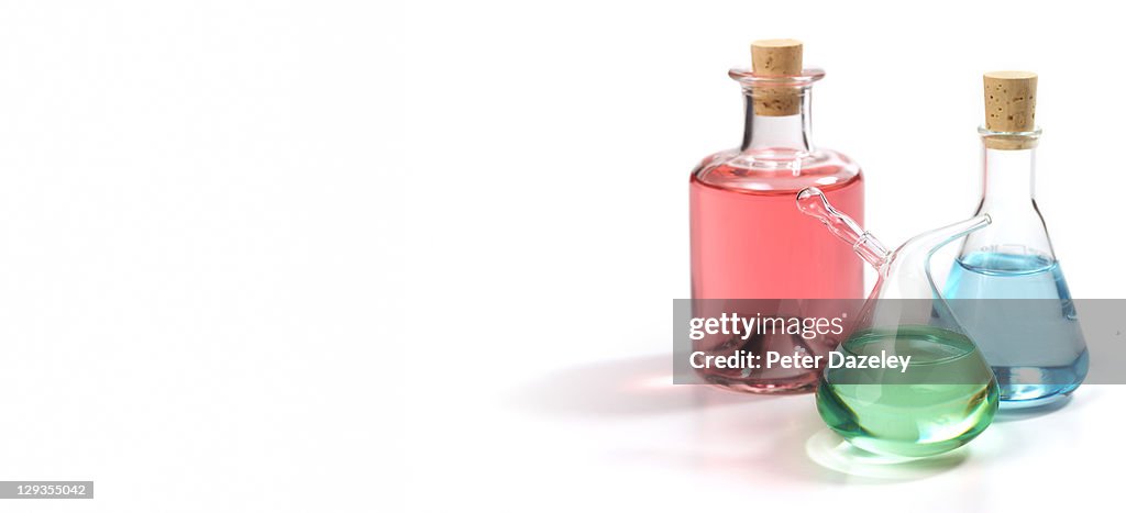 Perfume bottles with copy space