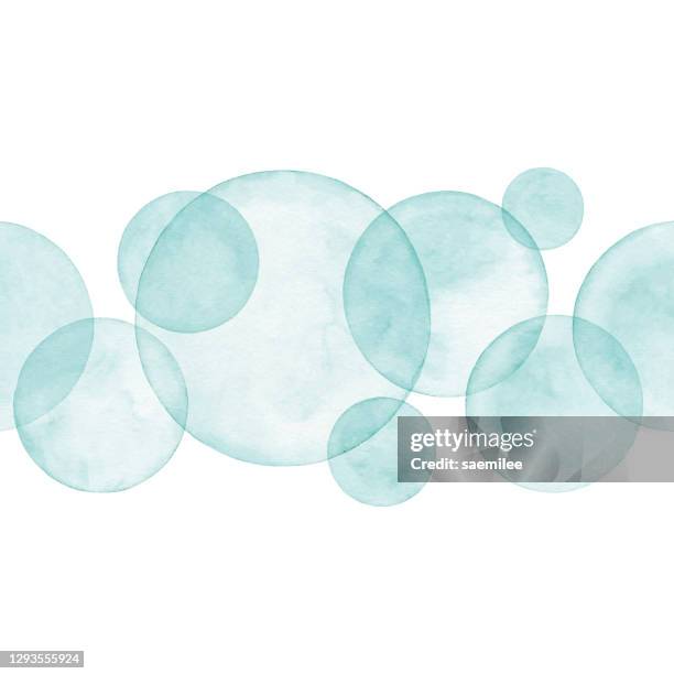 watercolor abstract green circles - korea stock illustrations