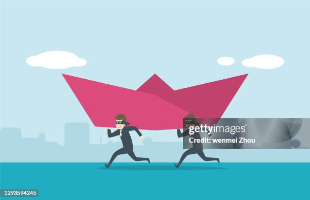 nautical - robber running stock illustrations