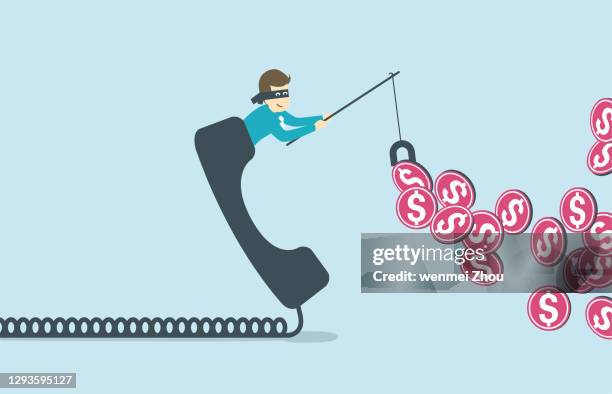 einbrecher - phone scam stock-grafiken, -clipart, -cartoons und -symbole