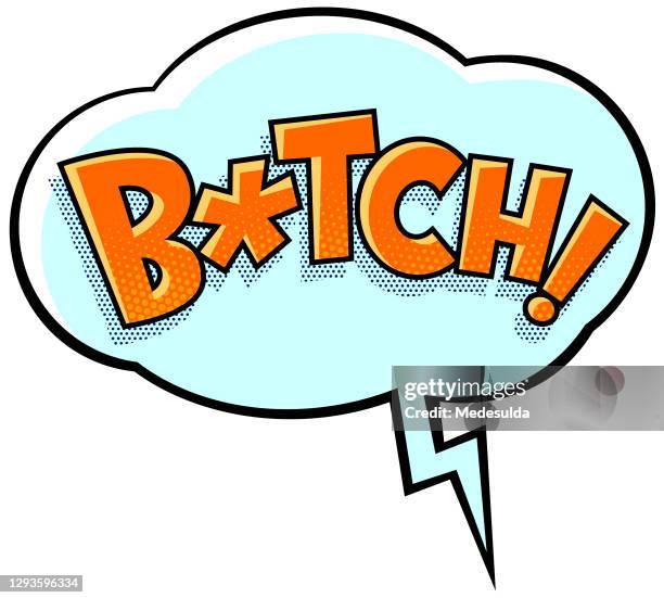 bitch text - superhero comic stock illustrations