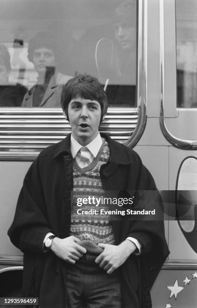 Paul McCartney of the Beatles during the making of the group's made-for-television musical film 'Magical Mystery Tour', UK, September 1967.