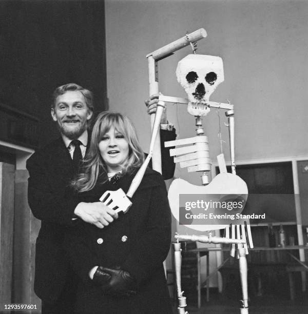 British actor Roy Dotrice with his daughter Michele, also an actor, UK, 19th January 1967.