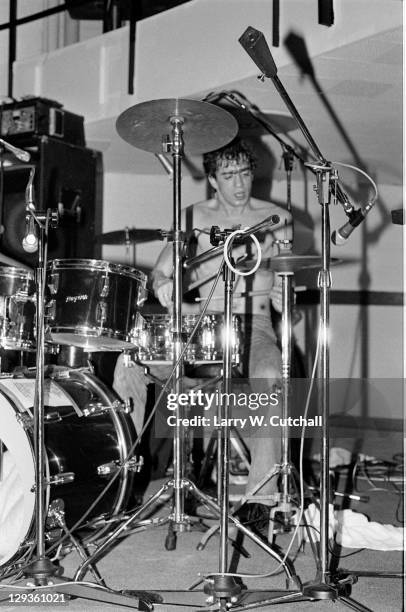 American drummer Bill Berry, of the group R.E.M., performs during a free concert in the student center at the University of Georgia's Memorial Hall,...