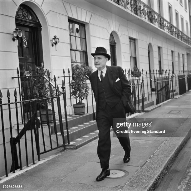 British Conservative politician Enoch Powell near his home in South Eaton Place in London, UK, shortly after his 'Rivers of Blood' speech in...