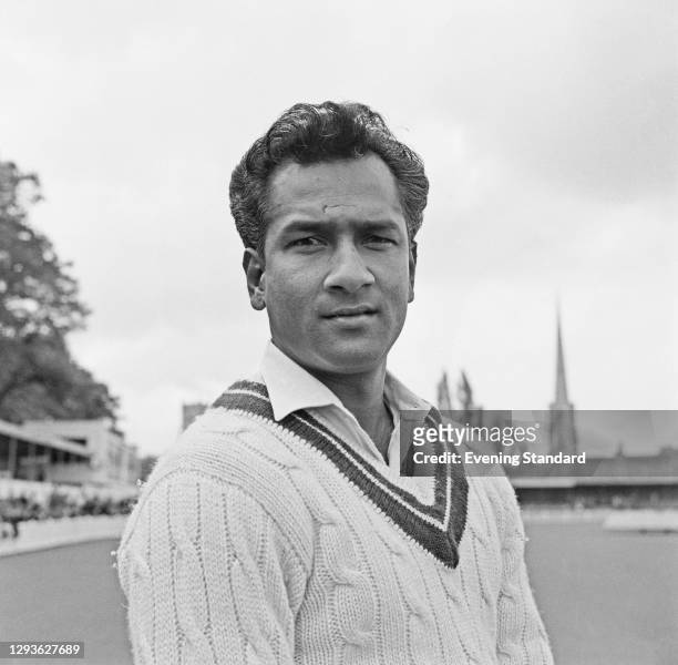Guyanese test cricketer Rohan Kanhai of the West Indies team at New Road in Worcester, UK, 14th May 1966.