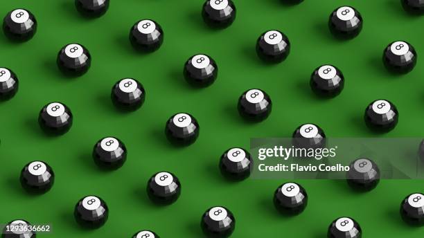 black eight ball low poly pattern background - pool ball stock pictures, royalty-free photos & images