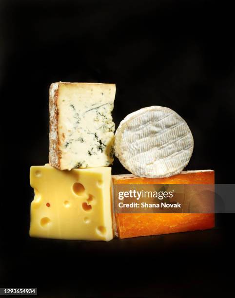 variety of cheese - charcuterie stockfoto's en -beelden