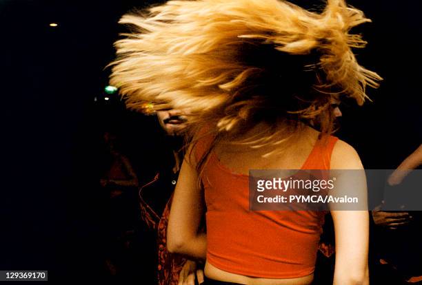 Long Haired girl dancing at Casa Latina Leeds UK 1998