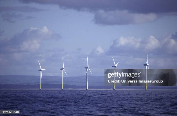 North Hoyle Offshore Windfarm - first major UK offshore wind farm, located 4-5 miles off the North Wales coast between Rhyl and Prestatyn and...