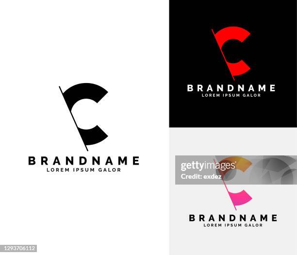 ilustrações, clipart, desenhos animados e ícones de conjunto de logotipo c - letra c