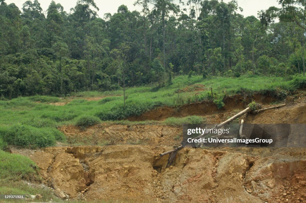 BRAZIL Minas Gerais Soil erosion caused by deforestation of the amazon rainforest.