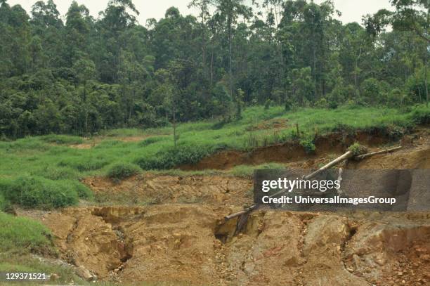 Minas Gerais Soil erosion caused by deforestation of the amazon rainforest.