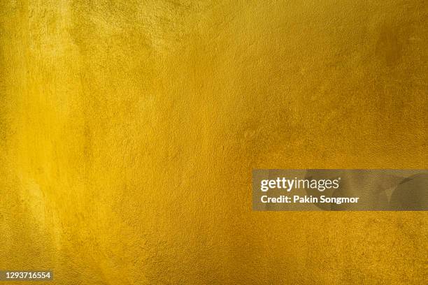 old grunge golden wall, yellow texture background. - gold color stock pictures, royalty-free photos & images