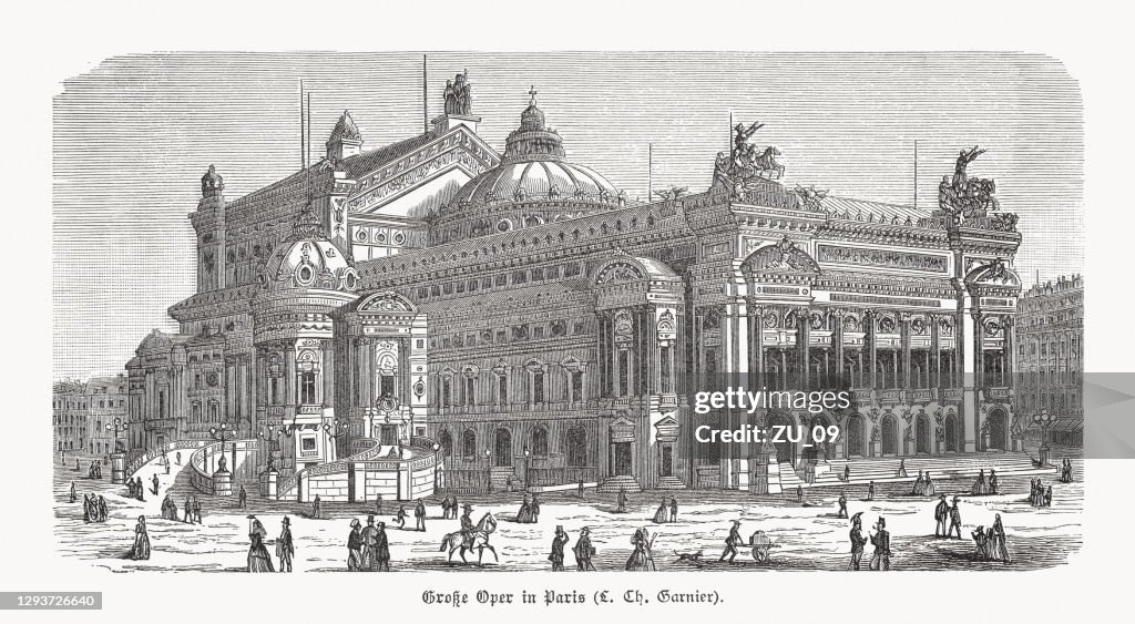 Historische Ansicht der Opéra Garnier, Paris, Frankreich, veröffentlicht 1893