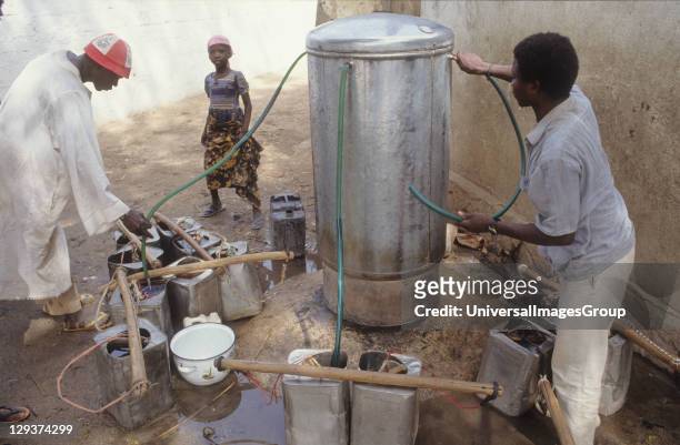 Domestic Water, Cameroon, Maroua City, Collecting Water From A Municiple Pump,