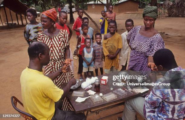 Blood Samples, Cote Divoire, Vicinity Daloa, Guediboua Village, Technicians Travel To Villages To Take Blood Samples Which Are Tested For Parasites...