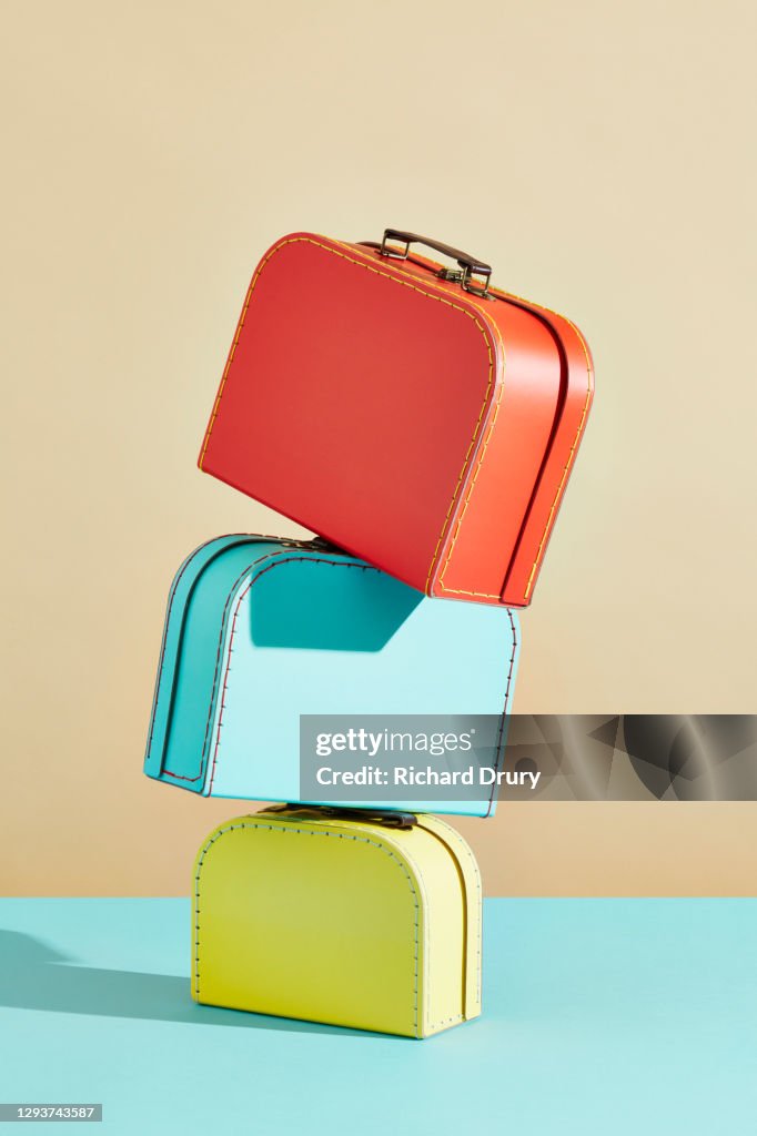 A stack of suitcases