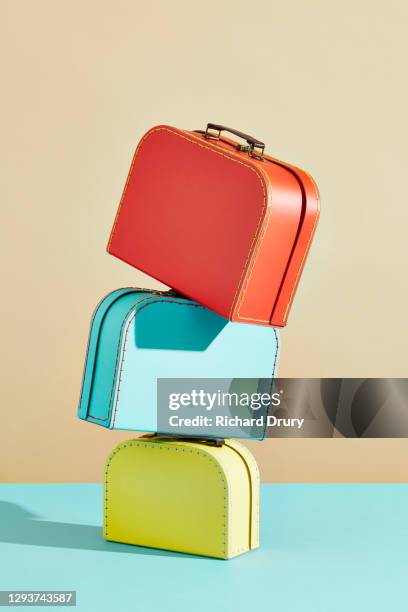 a stack of suitcases - object stock pictures, royalty-free photos & images