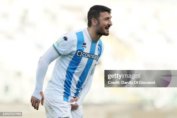 Salvatore Bocchetti of Pescara Calcio during the Serie B match between Pescara Calcio and Cosenza Calcio at Adriatico Stadium on December 30, 2020 in...