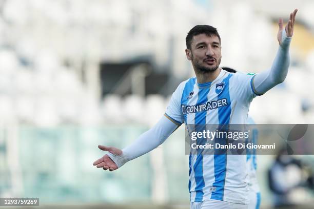 Salvatore Bocchetti of Pescara Calcio during the Serie B match between Pescara Calcio and Cosenza Calcio at Adriatico Stadium on December 30, 2020 in...