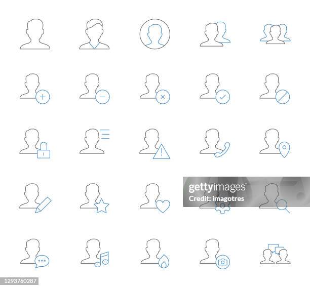 social media icon set - contact sheet stock illustrations