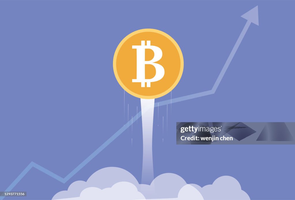 Bitcoin Stocks Rising Bitcoin And The Stock Market Rise High-Res Vector Graphic - Getty Images