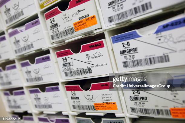 Various size sutures. UK
