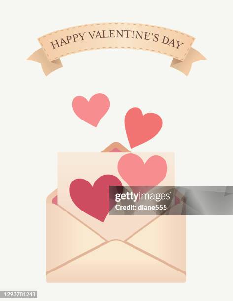 ilustrações, clipart, desenhos animados e ícones de feliz cartão de saudação da carta de amor do dia dos namorados - carta de amor