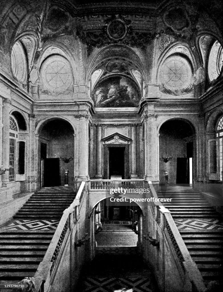 Grand Staircase at the Royal Palace of Madrid in Madrid, Spain - 19th Century